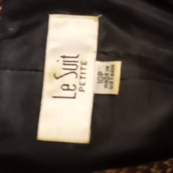 Le Suit Petite Houndstooth Pattern Jacket in Size 10P - Picture 5 of 7